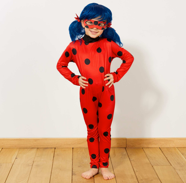 Ladybug Déguisement Costume avec Perruque Masque Sac