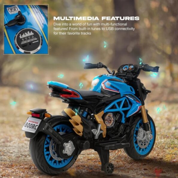 Moto électrique sportive 12V - Bleu - Image 4
