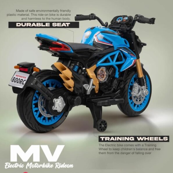 Moto électrique sportive 12V - Bleu - Image 2