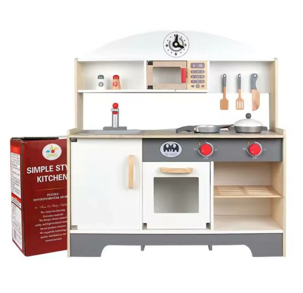 Cuisine Bois pour enfant avec accessoires – 78 x 25 x 71,5 cm - Image 2