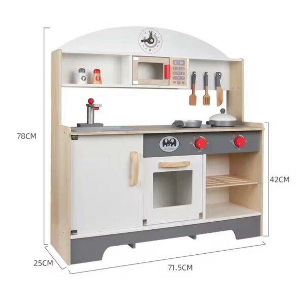 Cuisine Bois pour enfant avec accessoires – 78 x 25 x 71,5 cm - Image 3