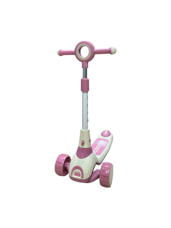 Trottinette 3 roues Pliable réglable sur 4 niveaux - Rose