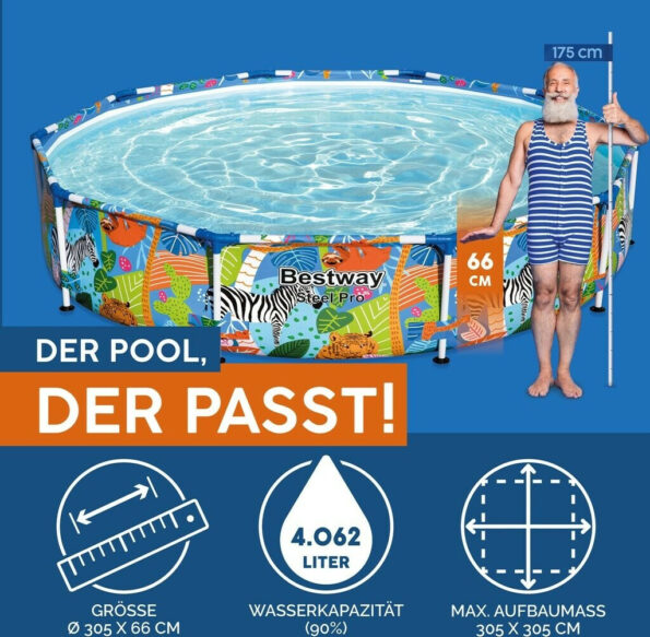 Piscine Bestway Steel Pro Frame Wild Print – 3,05 m x 66 cm - Image 4