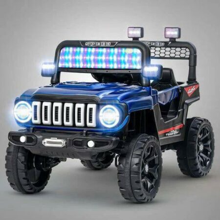 Voiture électrique SUV 4 motrices 12V pour enfant avec lumière - Bleu