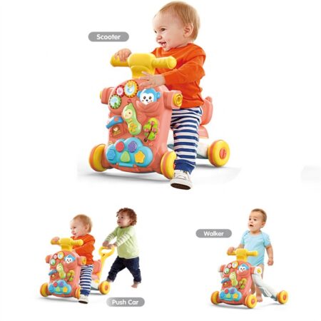 Trotteur 3 en 1 Transformable en Baby Car et Scooter Musical