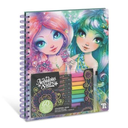 Livre de coloriage à 60 pages noires Coralia - Nebulous Stars