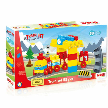 Set Train avec 58 bloc de constructions - Dolu