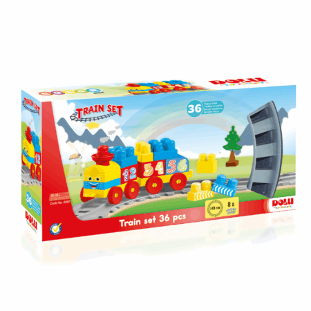 Set Train avec 36 bloc de constructions - Dolu