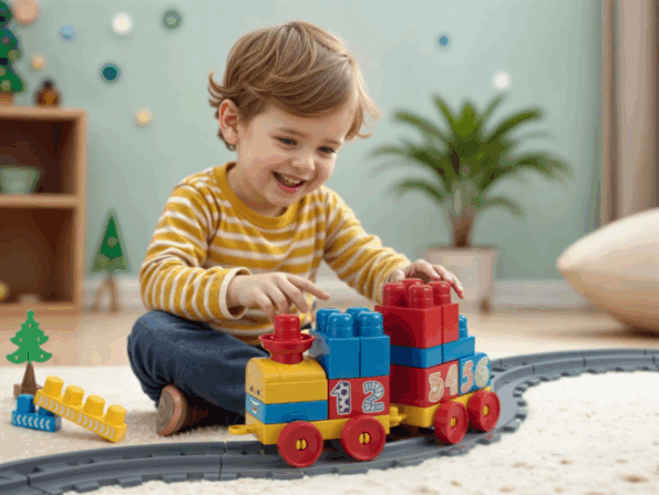 Set Train avec 36 bloc de constructions - Dolu - Image 3