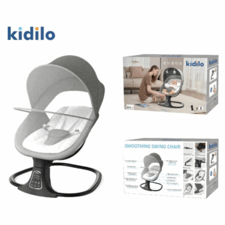 Balancelle électrique avec télécommande et bluethoot - Kidilo Gris