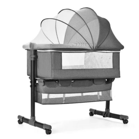 Lit bébé Cododo avec moustiquaire + Panier Gris