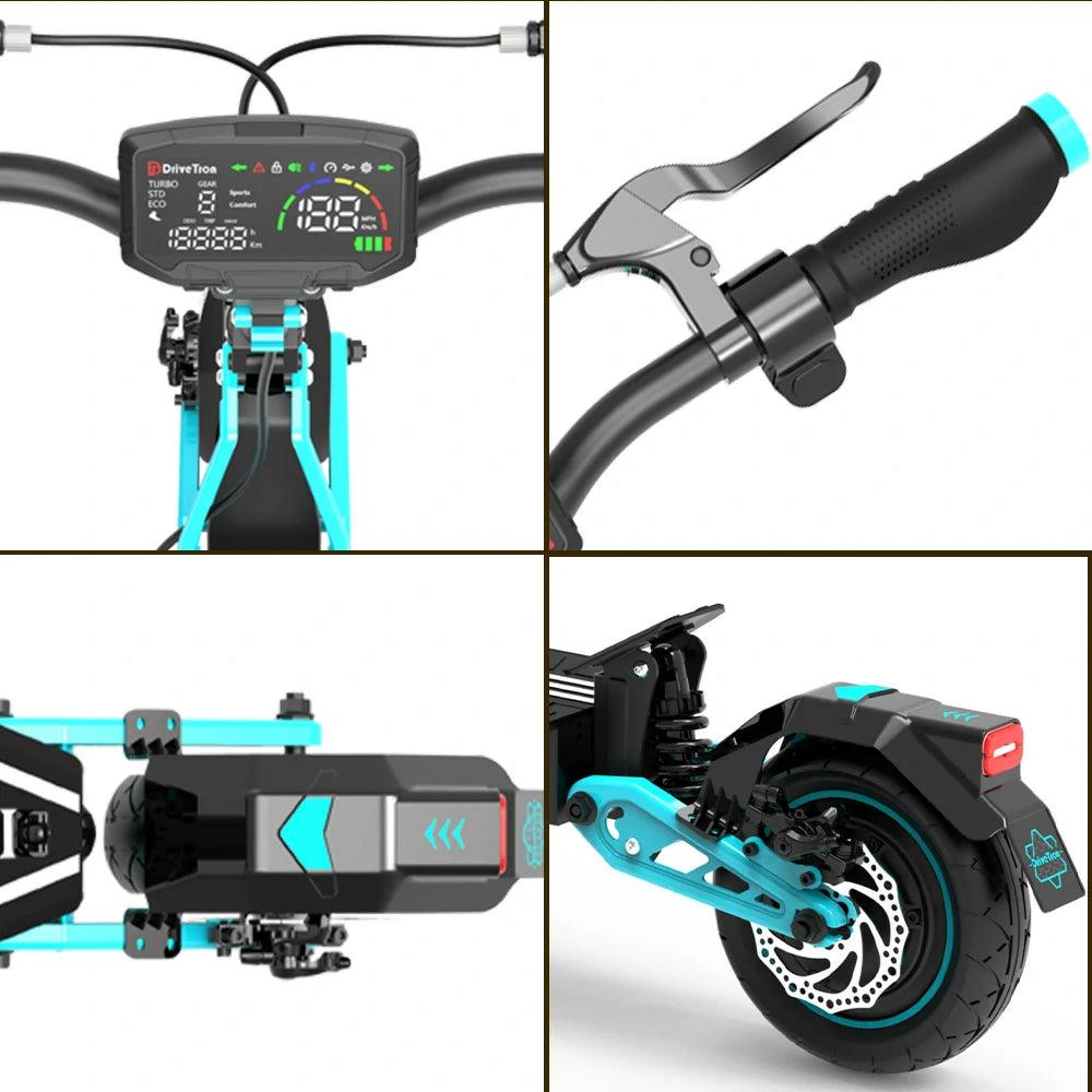 Trottinette électrique DriveTron DT10 de 1400W et 48V 15,6 Ah - Bleu - Image 3