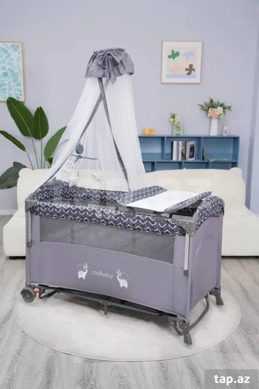 Lit bébé parapluie Cododo Cool Baby, Gris