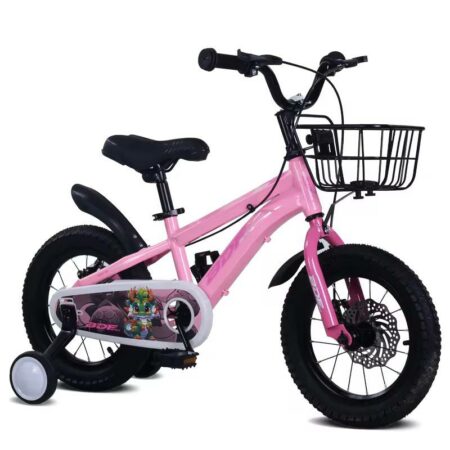 Vélo 18 pouces avec freinage à disque en acier - Bicyclette de 6 à 10 ans Rose