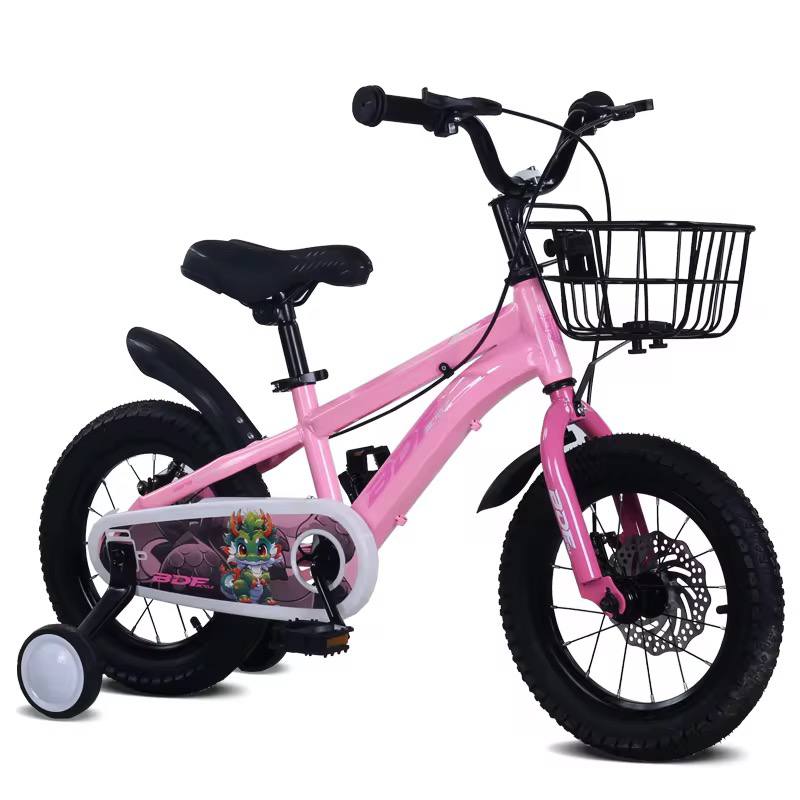 Vélo 18 pouces avec freinage à disque en acier - Bicyclette de 6 à 10 ans Rose