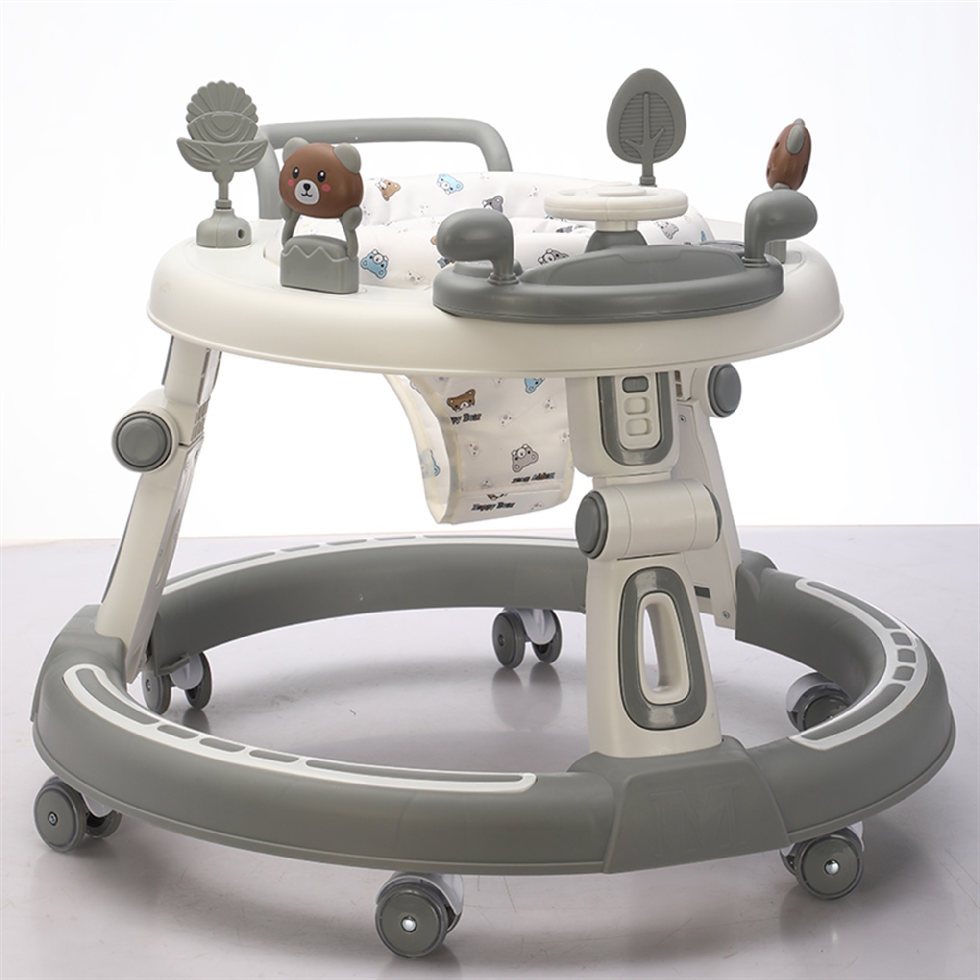 Youpala réglable et pliable avec son et lumière ronde pour bébé - Gris