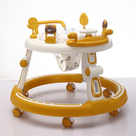 Youpala réglable et pliable avec son et lumière ronde pour bébé - Jaune