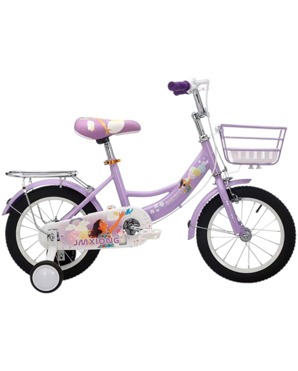 Vélo 12 pouces en acier - Bicyclette pour fille de 3 à 6 ans Violet