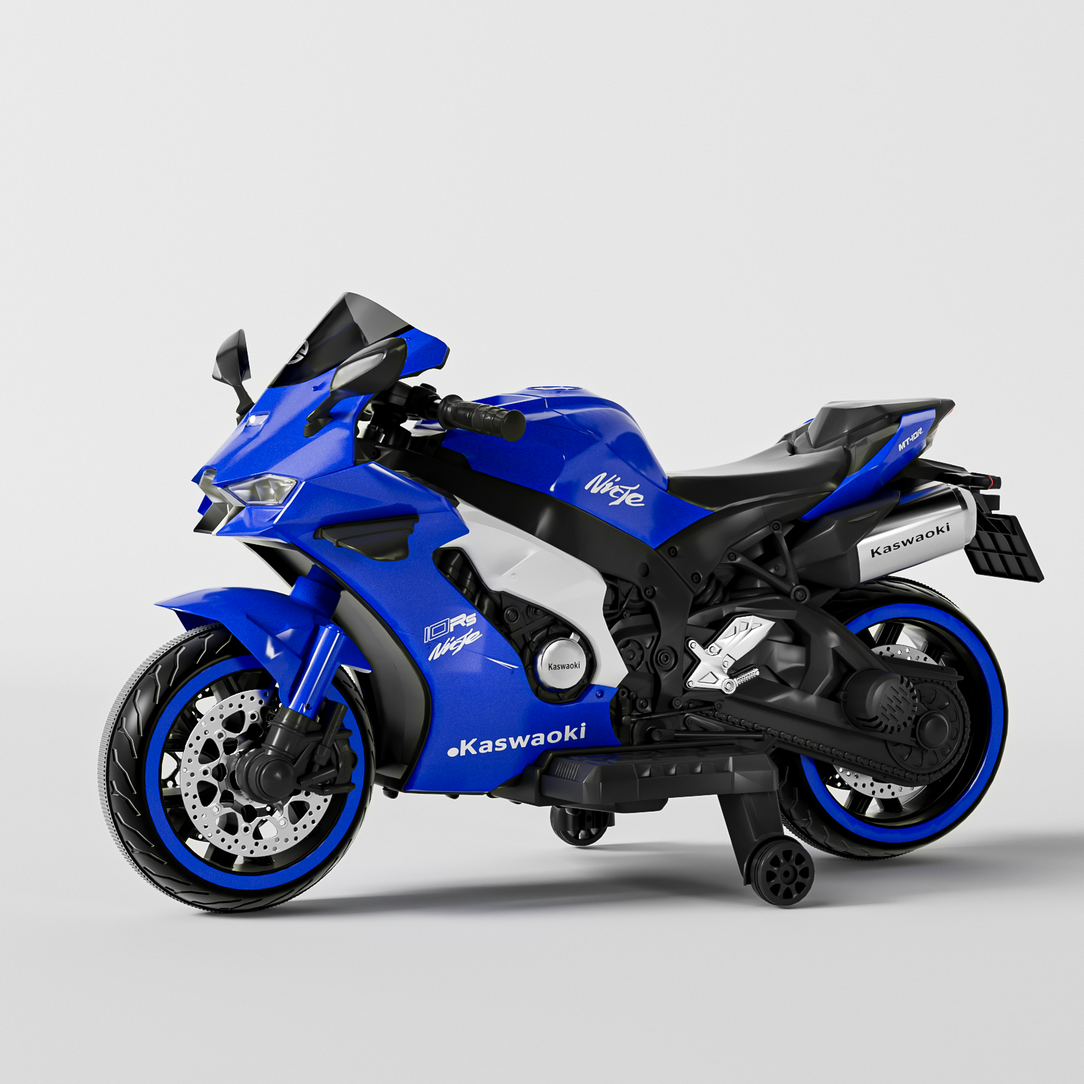 Moto électrique 12V Style Kawasaki Ninja - Bleu - Image 2