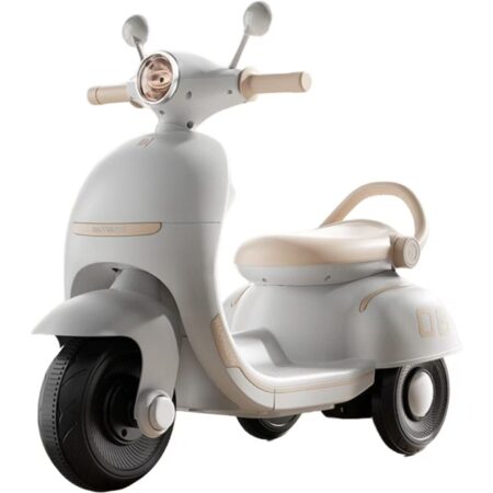 Moto électrique 6V style Scooter pour enfant de 2 ans et plus - Beige