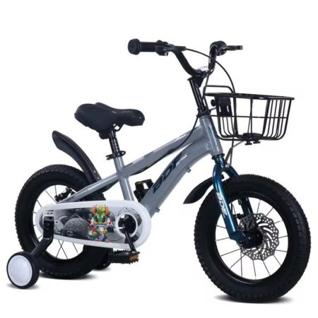 Vélo 18 pouces avec freinage à disque en acier - Bicyclette de 6 à 10 ans Gris