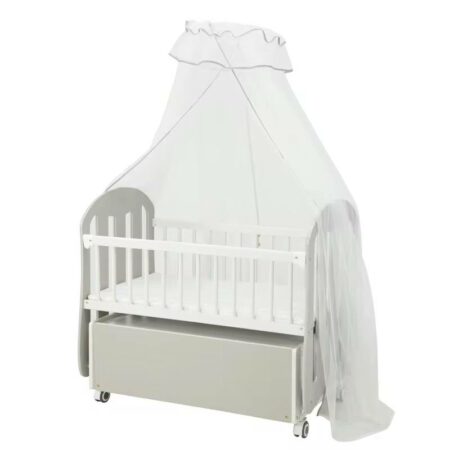 Lit bébé Cododo en bois avec rangement Blanc
