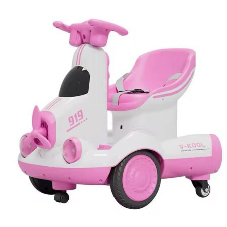 Moto électrique 6V Avion Futuriste avec télécommande - Rose