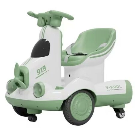 Moto électrique 6V Avion Futuriste avec télécommande - Vert