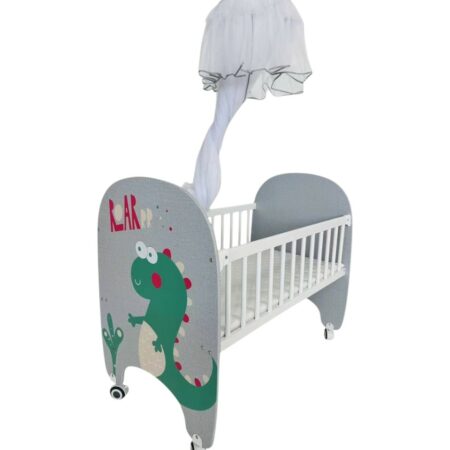 Lit bébé Cododo en bois ouvrable du coté - Dinosaure