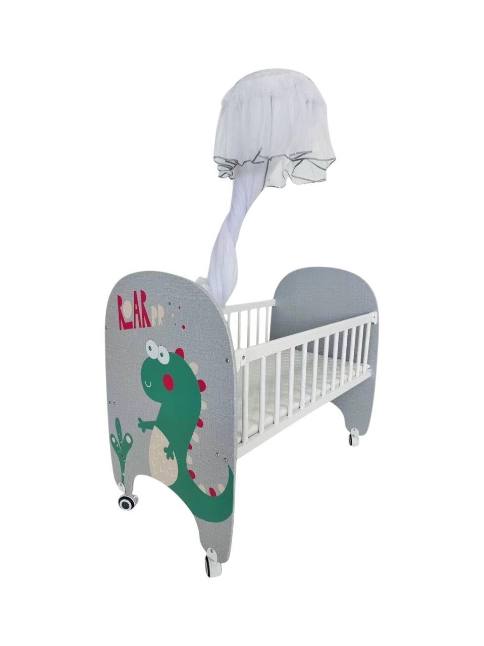 Lit bébé Cododo en bois ouvrable du coté - Dinosaure