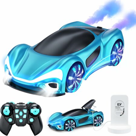 Voiture futuriste télécommandée rechargeable - Bleu