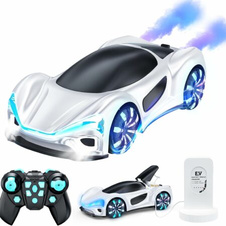 Voiture futuriste télécommandée rechargeable - Blanc