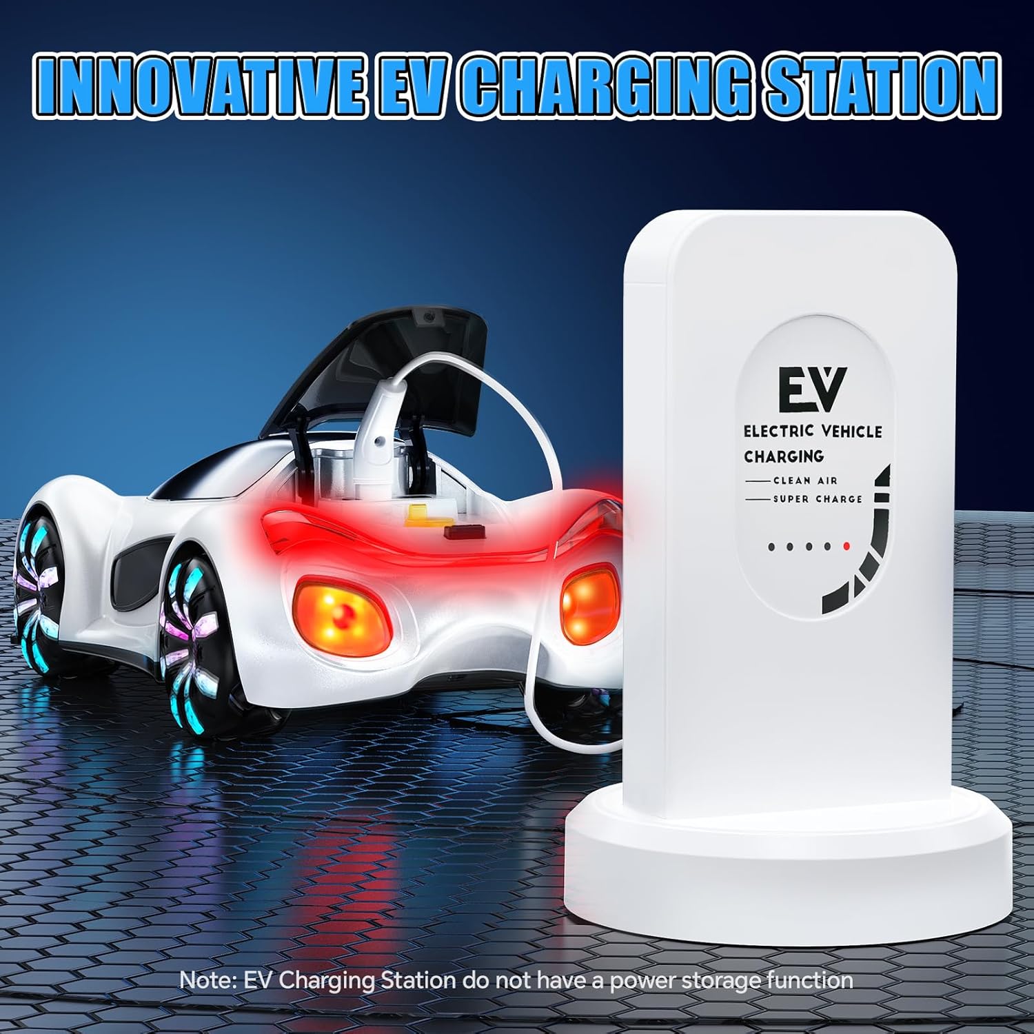 Voiture futuriste télécommandée rechargeable - Blanc - Image 3