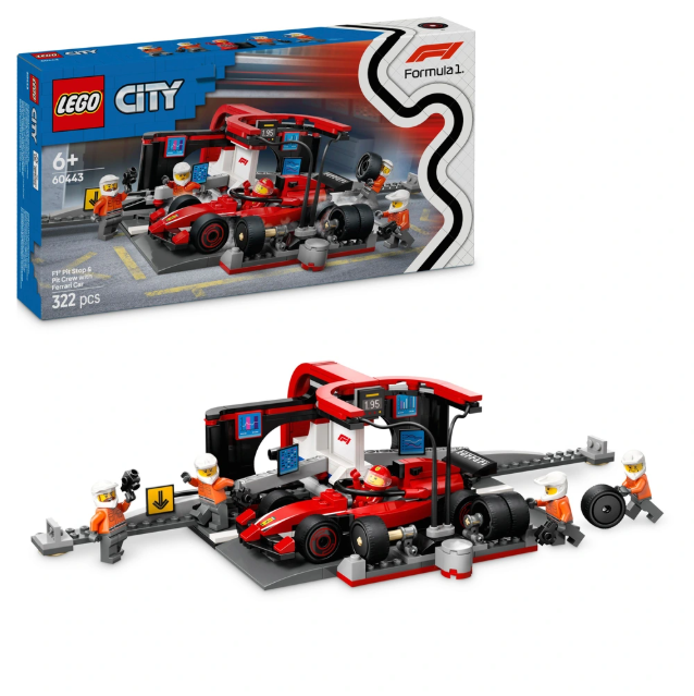 LEGO City Arrêt au Stand de F1 avec Voiture Ferrari - 322 pcs