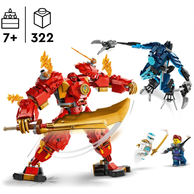 LEGO NINJAGO Le Robot Élémentaire du Feu de Kai - 322 pcs - Image 2