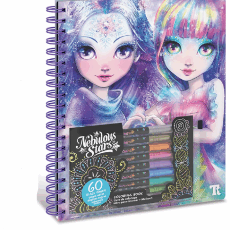 Cahier de coloriage à 60 pages noires Isadora – Nebulous Stars