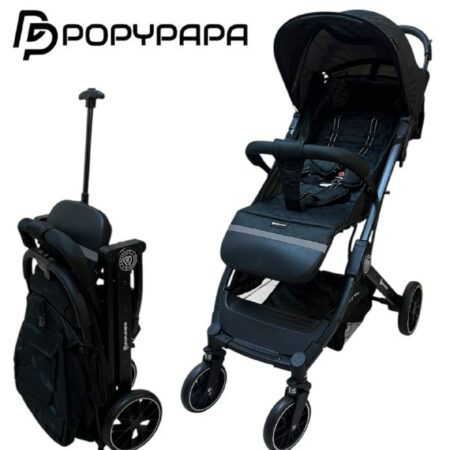 Poussette bébé valise Noir- PoppyPapa