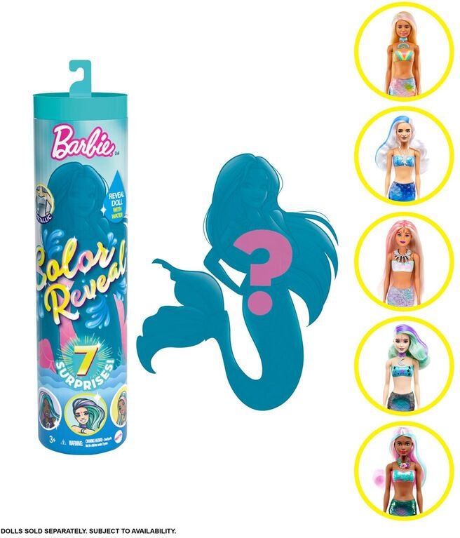Barbie ® Color Reveal ™ Poupée Série Sirène avec 7 Surprises