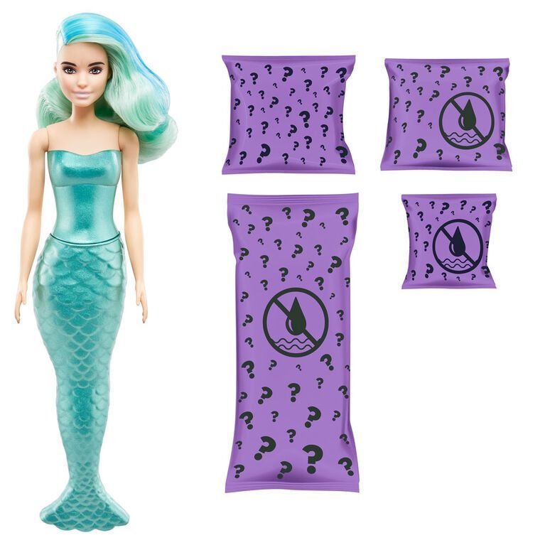 Barbie ® Color Reveal ™ Poupée Série Sirène avec 7 Surprises – Image 6