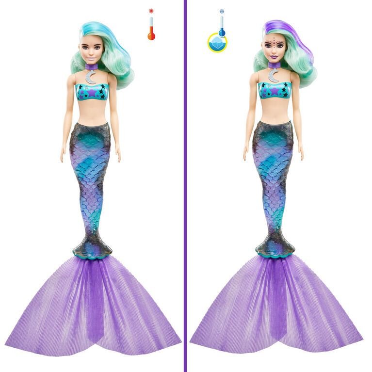 Barbie ® Color Reveal ™ Poupée Série Sirène avec 7 Surprises – Image 3