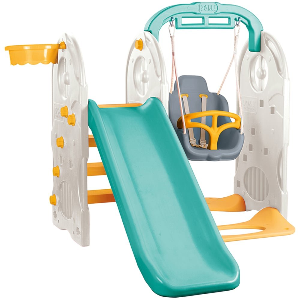 Centre de jeux 4 en 1 avec Toboggan , Basket et balançoire - Dolu