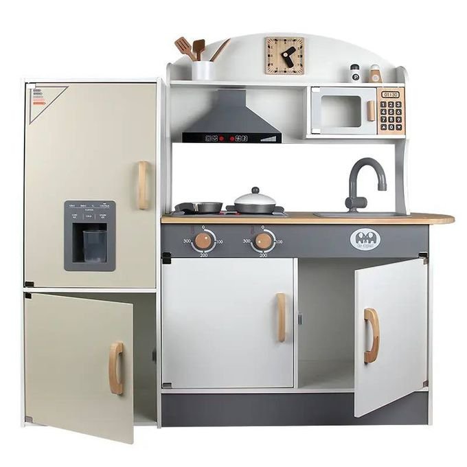 Cuisine en bois avec accessoire Gris - 97x 30 x 100 cm