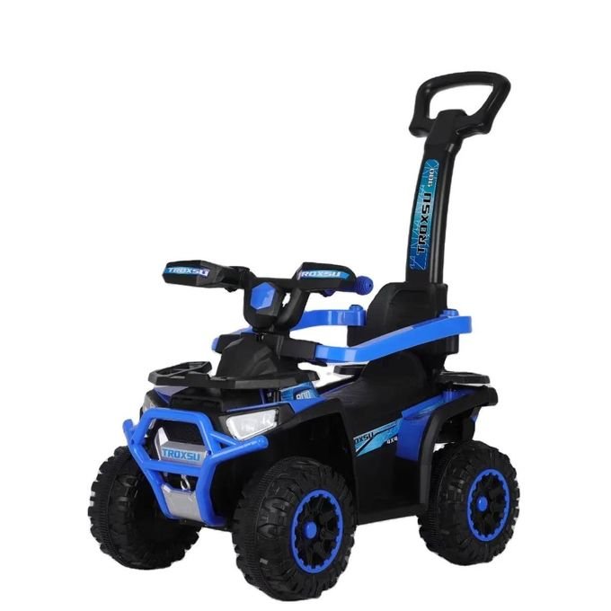 Baby car 3 en 1 Quad porteur avec canne - Bleu