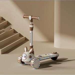 Trottinette 3 roues Lapin pliable  - Marron