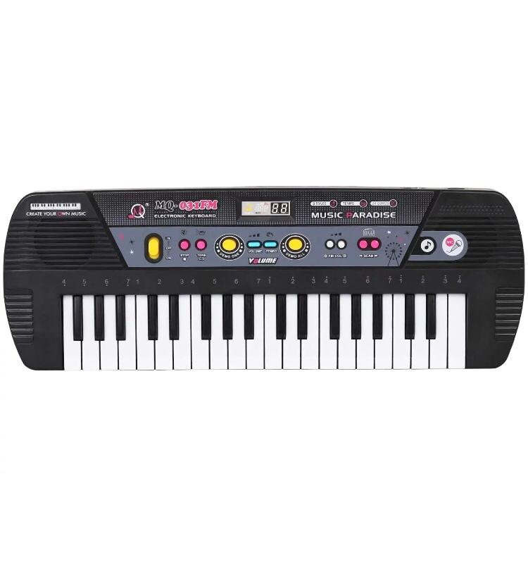 Clavier de Piano 37 Touches Clavier Électrique avec Microphone Portable – Image 2