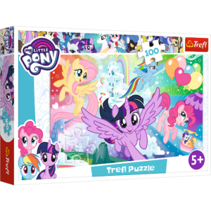 Trefl -Puzzle 100 pièces-My little pony Paysage arc-en-ciel