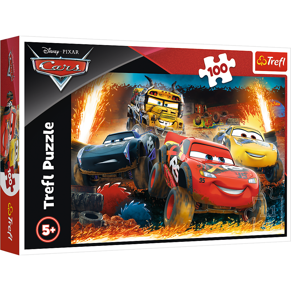 Trefl - Puzzle 100 pièces - Cars Course extrême