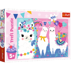 Trefl - Puzzle 100 pièces - Lamas heureux