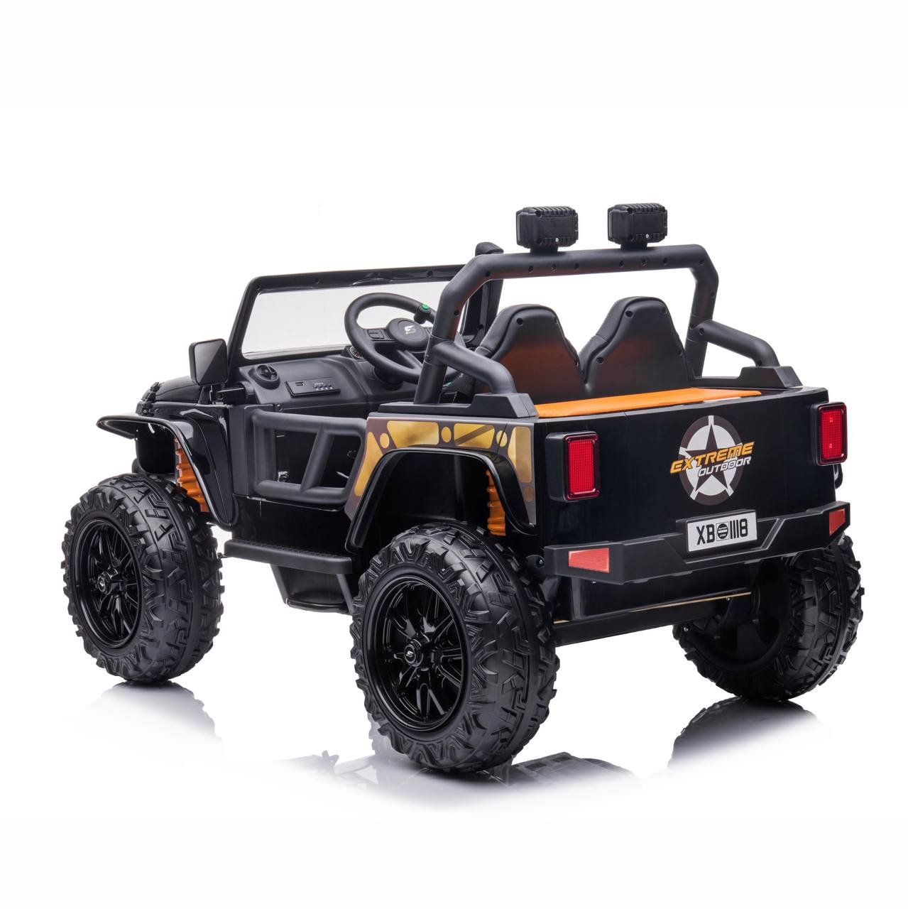 Voiture électrique 4x4 style Jeep 4 motrices 12V - Noir – Image 3