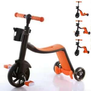 Trottinette 3 en 1 transformable en tricycle - Orange